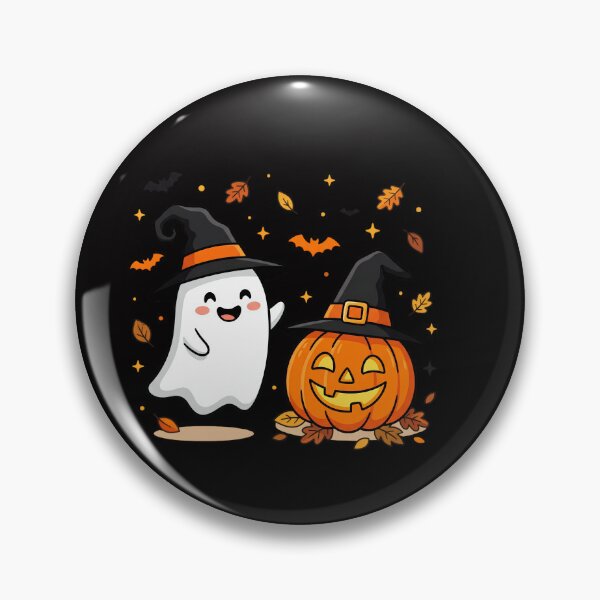 Item preview, Cute Ghost and Pumpkin Witch – Vintage Retro Halloween designed and sold by w66aboo.