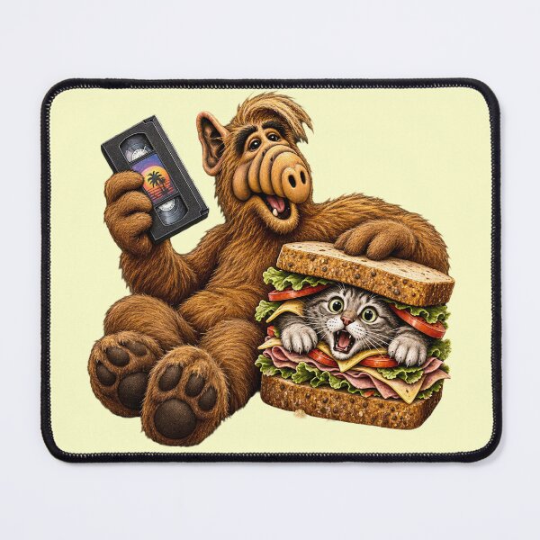 Item preview, Retro Alien Cat Sandwich VHS Sticker – Funny 80s Nostalgia Art designed and sold by Felixuss.