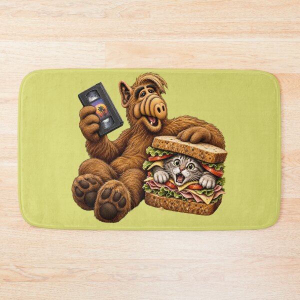Item preview, Retro Alien Cat Sandwich VHS Sticker – Funny 80s Nostalgia Art designed and sold by Felixuss.