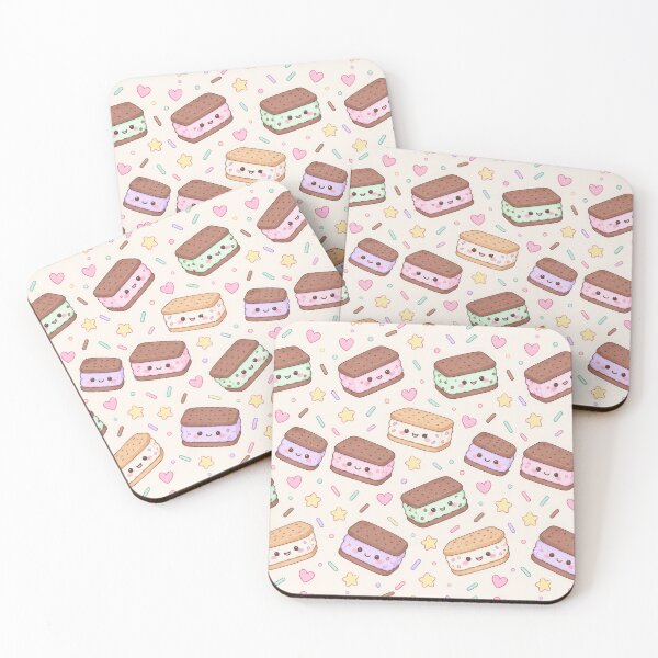 Item preview, Kawaii Ice Cream Sandwich Pattern designed and sold by Soft Berry Studio.