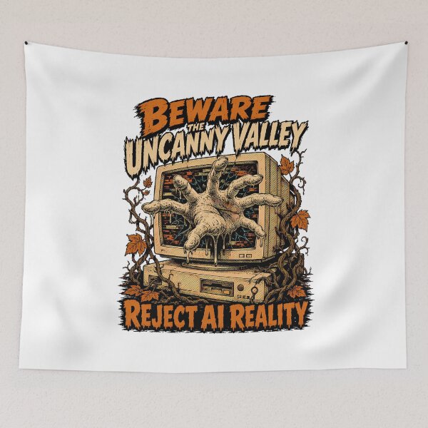Item preview, Beware The Uncanny Valley Reject AI Reality designed and sold by chattsuede.