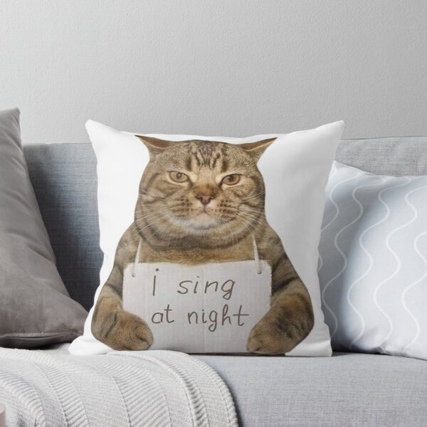 Item preview, I sing at night Funny Cat Sleepy Cat Meme Humor Design designed and sold by selvashop.