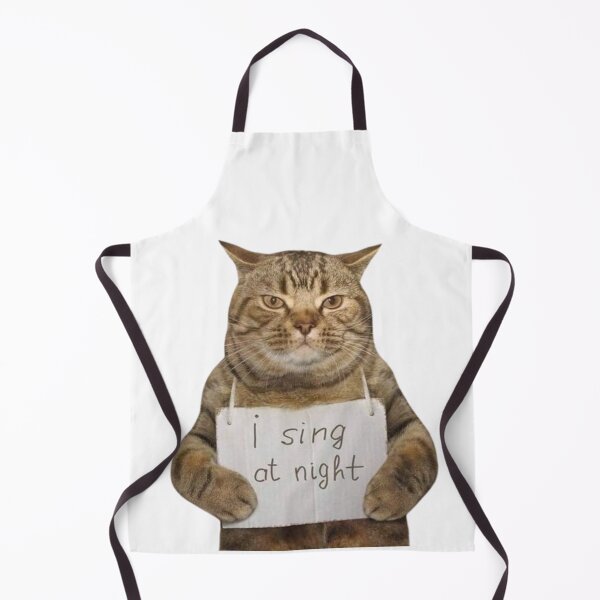 Item preview, I sing at night Funny Cat Sleepy Cat Meme Humor Design designed and sold by selvashop.