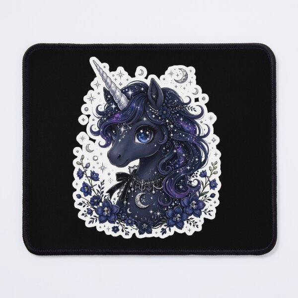 Item preview, Midnight Unicorn Gothic Unicorn Galaxy Unicorn Dark Magical Unicorn Moon designed and sold by HealingEraInk.