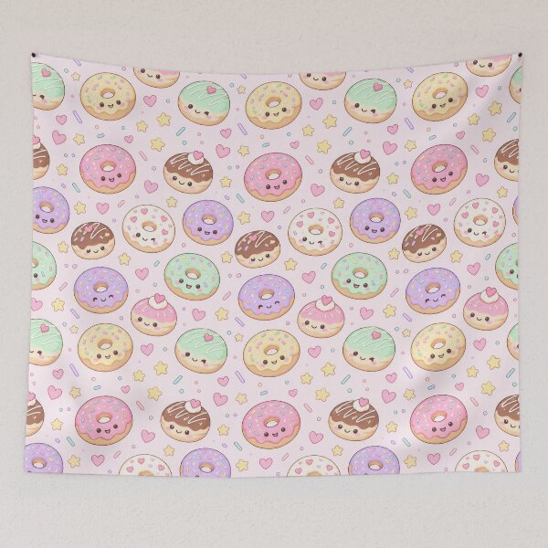Item preview, Kawaii Donut Pattern designed and sold by Soft Berry Studio.