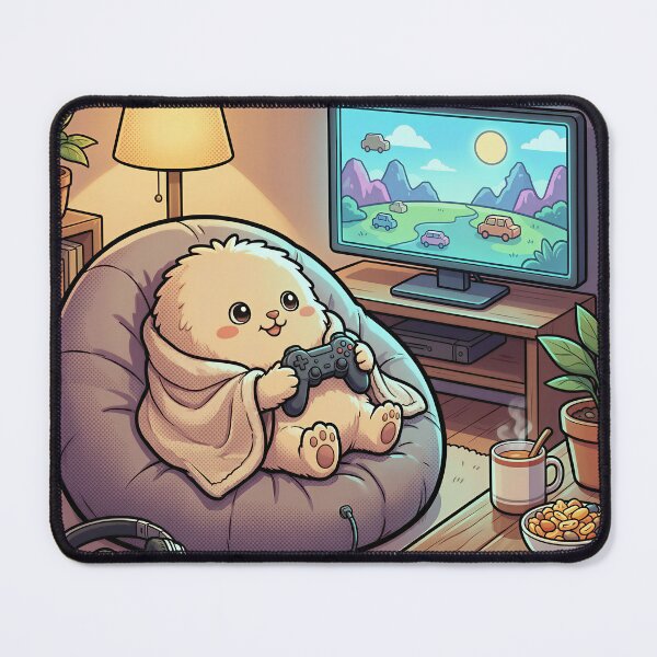 Item preview, Cozy Gaming Nook: Fluffy Gamer Creature Art designed and sold by DIUMERI.