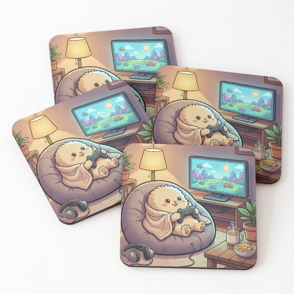 Item preview, Cozy Gaming Nook: Fluffy Gamer Creature Art designed and sold by DIUMERI.