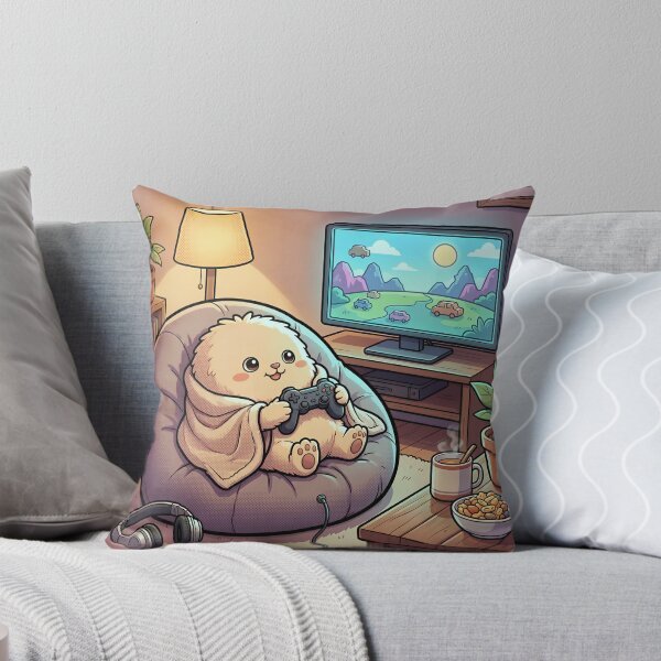 Item preview, Cozy Gaming Nook: Fluffy Gamer Creature Art designed and sold by DIUMERI.