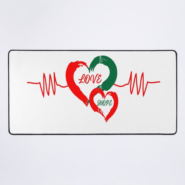 Item preview, Love & Hope Heartbeat ECG Brushstroke Graphic Art designed and sold by Carftora786.