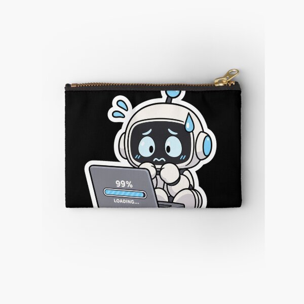 Item preview, Nervous Little Robot Worried About a Laptop designed and sold by NovaToons.