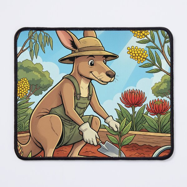 Item preview, Aussie Garden Kangaroo Gardener Comic Art designed and sold by DIUMERI.
