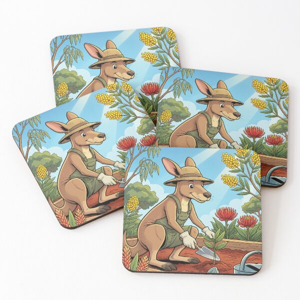 Item preview, Aussie Garden Kangaroo Gardener Comic Art designed and sold by DIUMERI.