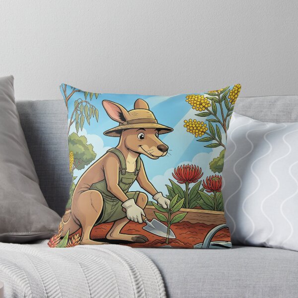 Item preview, Aussie Garden Kangaroo Gardener Comic Art designed and sold by DIUMERI.