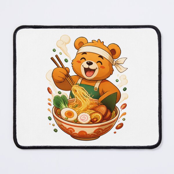 Item preview, Cute Bear Ramen Chef | Kawaii Japanese Noodle Bowl Art designed and sold by Catchy-Couture.