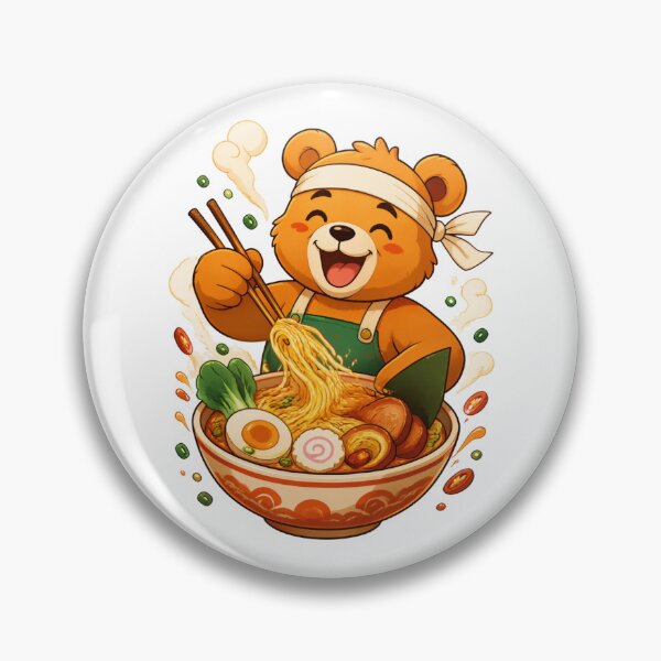 Item preview, Cute Bear Ramen Chef | Kawaii Japanese Noodle Bowl Art designed and sold by Catchy-Couture.