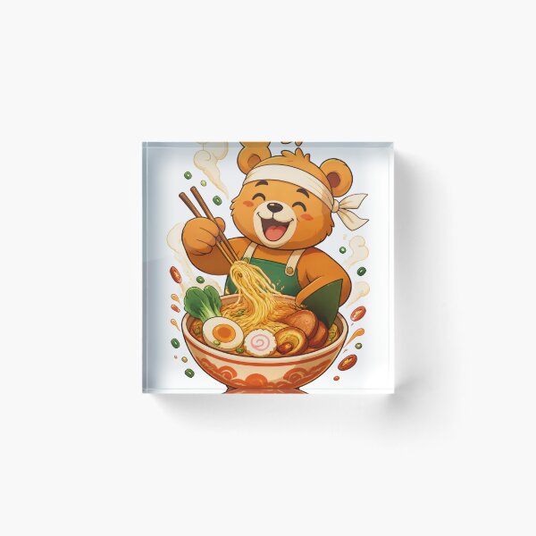 Item preview, Cute Bear Ramen Chef | Kawaii Japanese Noodle Bowl Art designed and sold by Catchy-Couture.