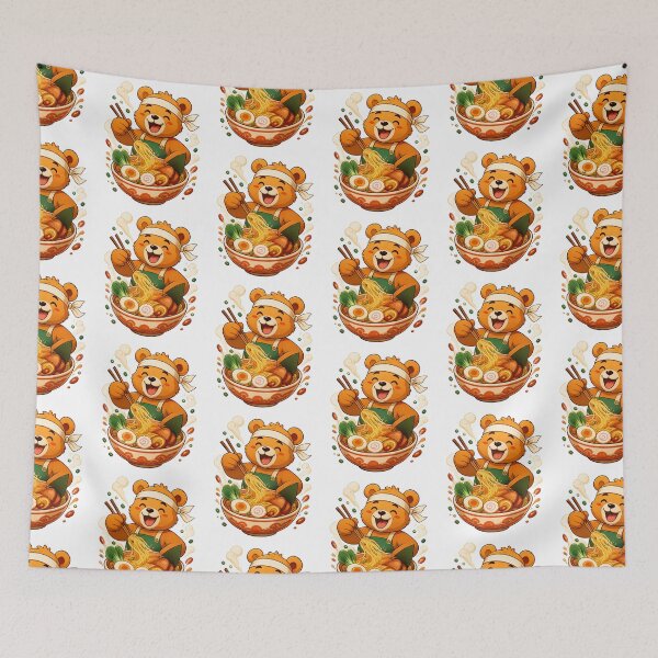 Item preview, Cute Bear Ramen Chef | Kawaii Japanese Noodle Bowl Art designed and sold by Catchy-Couture.