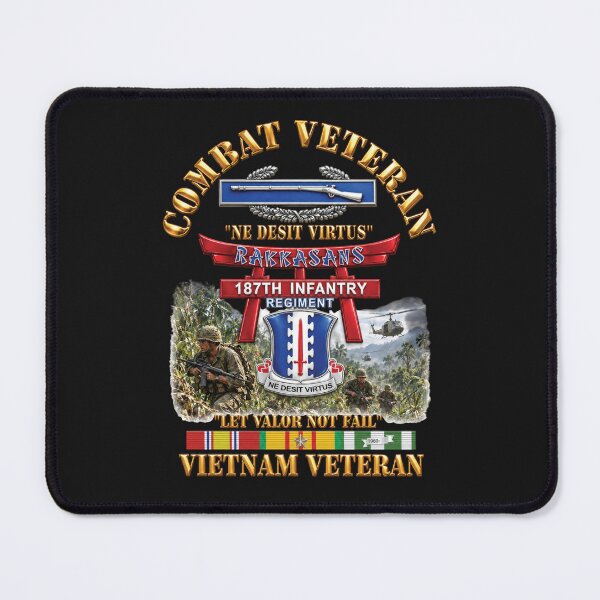 Item preview, Army - Combat Veteran - 187th Infantry Regiment - Torii, Rakkasans, Let Valor Not Fail, English, Latin - Vietnam Veteran w Scene - 3D - Enhanced designed and sold by Military Insignia Products.
