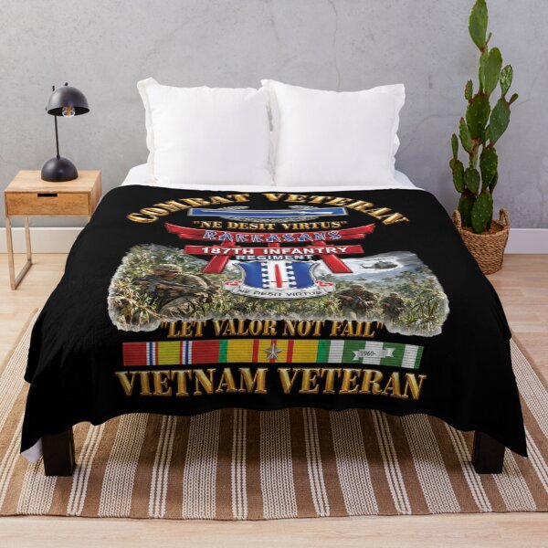 Item preview, Army - Combat Veteran - 187th Infantry Regiment - Torii, Rakkasans, Let Valor Not Fail, English, Latin - Vietnam Veteran w Scene - 3D - Enhanced designed and sold by Military Insignia Products.