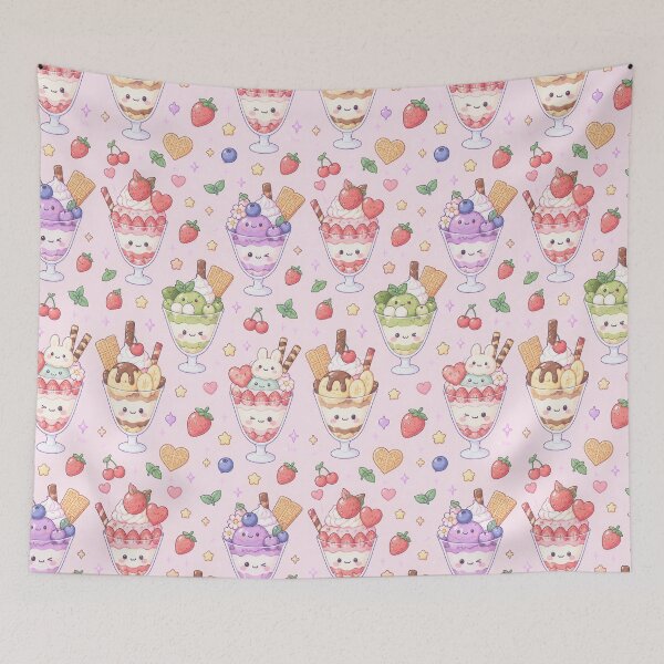 Item preview, Kawaii Parfait Pattern designed and sold by Soft Berry Studio.