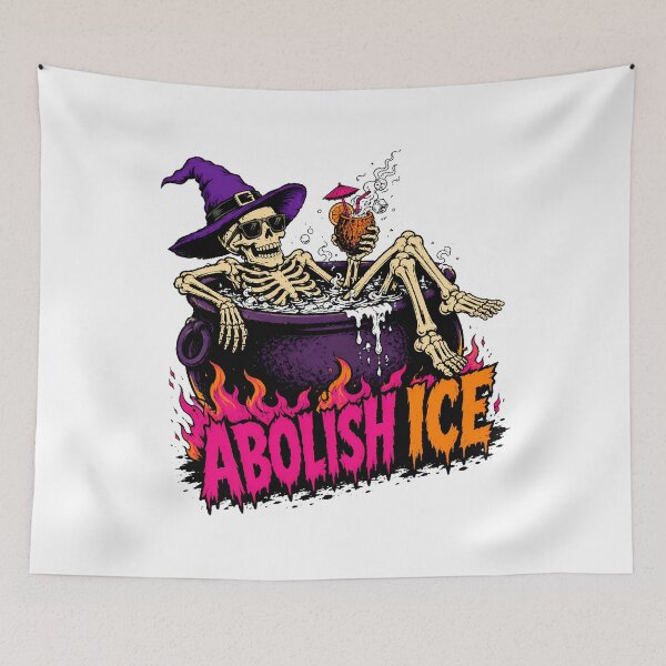Item preview, Abolish Ice Skeleton Cauldron Gothic Summer Pun designed and sold by chattsuede.