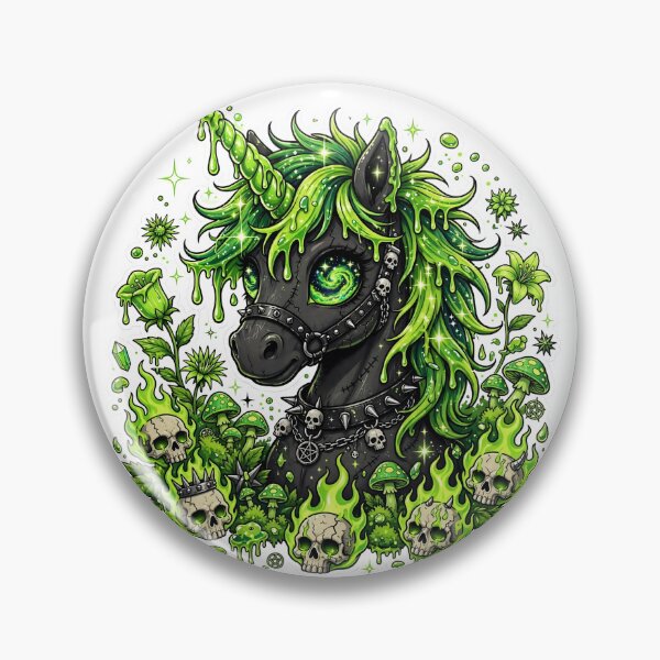 Item preview, Toxic Unicorn Gothic Unicorn Flame Skull Unicorn Green Slime Unicorn designed and sold by HealingEraInk.