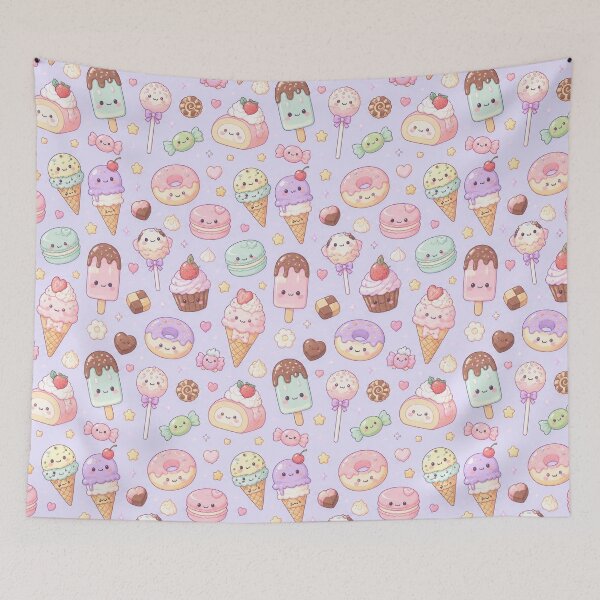 Item preview, Kawaii Dessert Mix Pattern designed and sold by Soft Berry Studio.