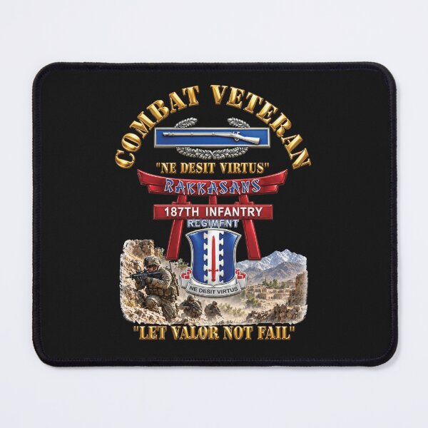 Item preview, Army - Combat Veteran - 187th Infantry Regiment - Torii, Rakkasans, Let Valor Not Fail, English, Latin - 3D - Enhanced designed and sold by Military Insignia Products.