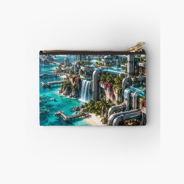 Item preview, Futuristic Tropical City Sci Fi Ocean Paradise designed and sold by IRON SIREN.