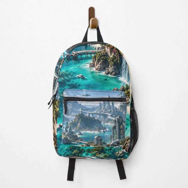 Item preview, Futuristic Tropical City Sci Fi Ocean Paradise designed and sold by IRON SIREN.