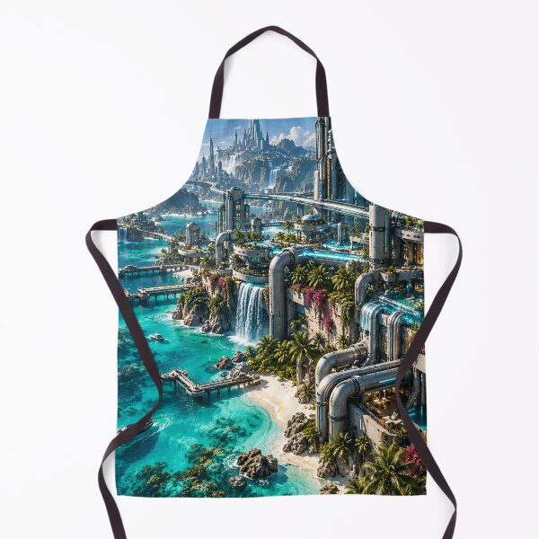 Item preview, Futuristic Tropical City Sci Fi Ocean Paradise designed and sold by IRON SIREN.