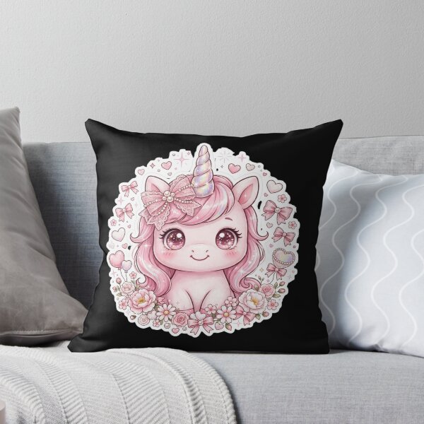 Item preview, Pink Coquette Unicorn Kawaii Unicorn Pastel Pink Unicorn Lace Bow designed and sold by HealingEraInk.