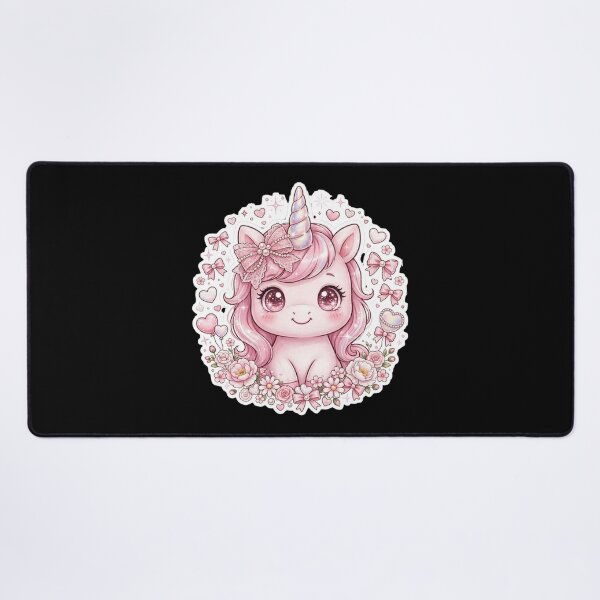 Item preview, Pink Coquette Unicorn Kawaii Unicorn Pastel Pink Unicorn Lace Bow designed and sold by HealingEraInk.