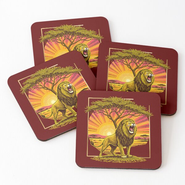 Item preview, Roaring Lion at Sunset Illustration designed and sold by Museum Of Non-Existing Art.