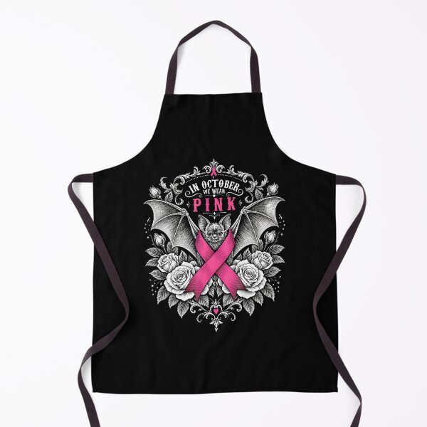 Item preview, In October We Wear Pink Ribbon Bat Rose Gothic Breast Cancer designed and sold by smiadraspi.