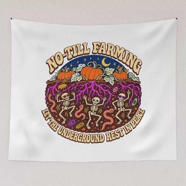 Item preview, No Till Farming Soil Health Groovy Skeleton designed and sold by chattsuede.