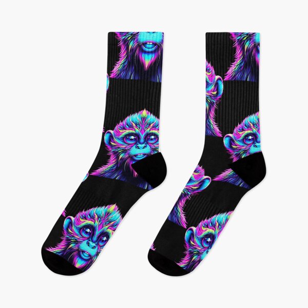 Item preview, Vaporwave Neon Cyber Primate - Psychedelic Ape designed and sold by A E S T H E T A T A G.