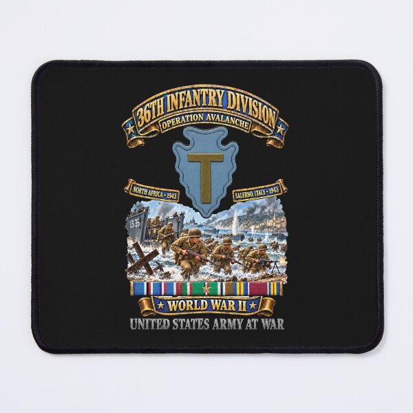 Item preview, Army - 36th Infantry Division, Operation Avalanche, North Africa-Italy  w Scene - 3D - Enhanced - SVC WWII designed and sold by Military Insignia Products.