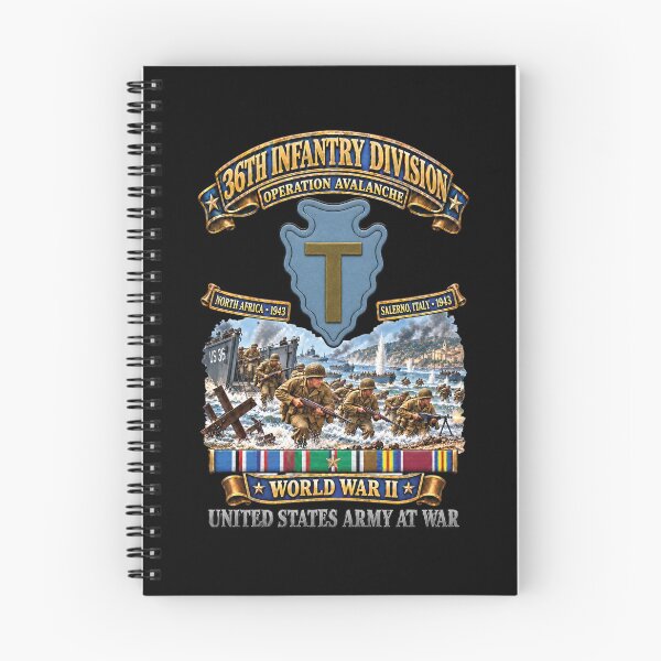Item preview, Army - 36th Infantry Division, Operation Avalanche, North Africa-Italy  w Scene - 3D - Enhanced - SVC WWII designed and sold by Military Insignia Products.