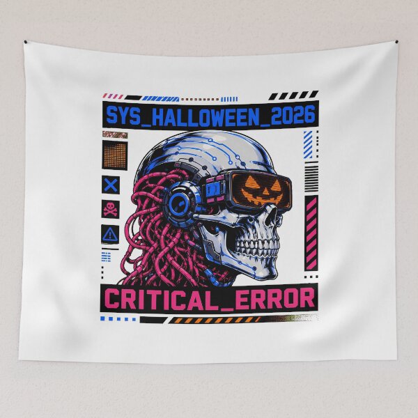 Item preview, Sci-Fi Tech Skull Error Futuristic Halloween Cyborg designed and sold by chattsuede.