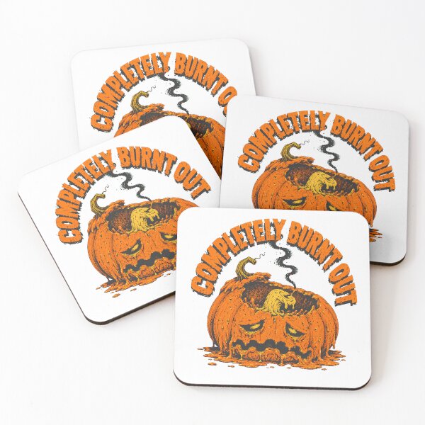 Item preview, Completely Burnt Out Pumpkin Exhausted Halloween Humor designed and sold by chattsuede.