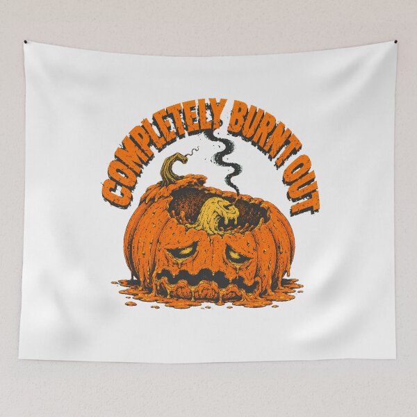 Item preview, Completely Burnt Out Pumpkin Exhausted Halloween Humor designed and sold by chattsuede.