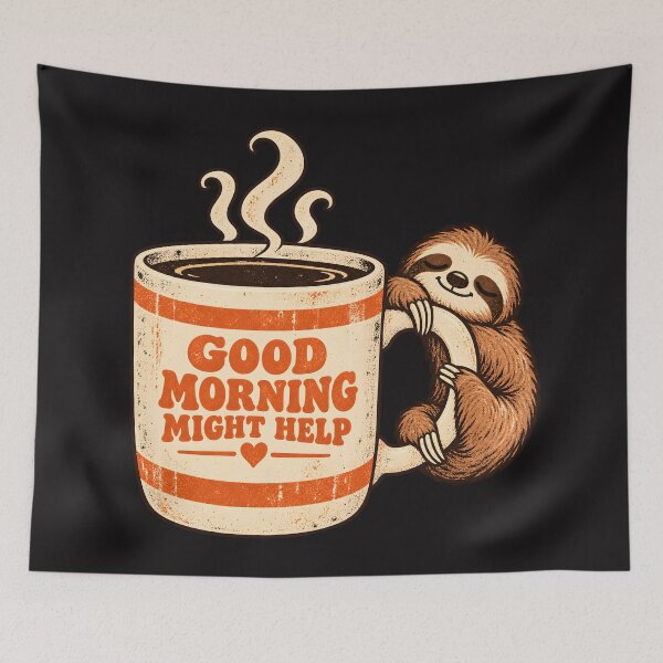 Item preview, Sleepy Sloth Hugging a Giant Coffee Mug designed and sold by AwesomeBeyondLimits.