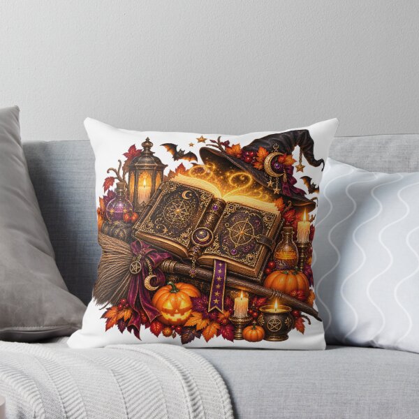 Item preview, Enchanted Spellbook & Golden Broom – Gothic Halloween designed and sold by Clothes With Smiling Animals Walt Gral.