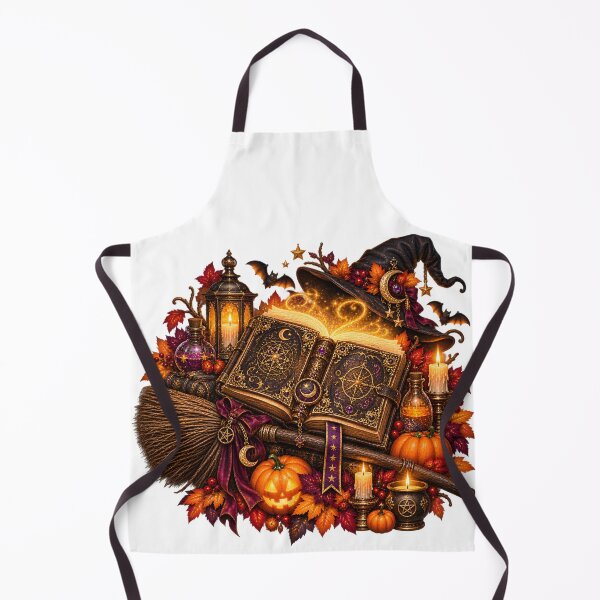 Item preview, Enchanted Spellbook & Golden Broom – Gothic Halloween designed and sold by Clothes With Smiling Animals Walt Gral.