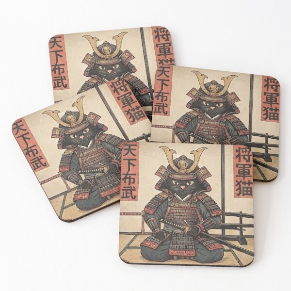 Item preview, Japanese Black Cat Samurai Warrior  designed and sold by Fictio ⭐​⭐​⭐​⭐​⭐​.