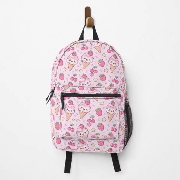 Item preview, Kawaii Strawberry Ice Cream Cone Pastel Pattern designed and sold by Soft Berry Studio.