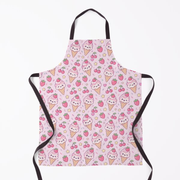 Item preview, Kawaii Strawberry Ice Cream Cone Pastel Pattern designed and sold by Soft Berry Studio.