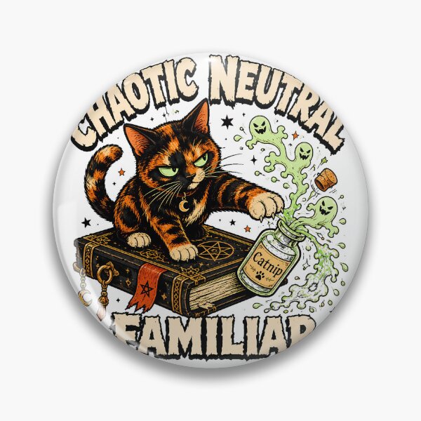 Item preview, Chaotic Neutral Cat Familiar Spooky Witchy RPG Gamer designed and sold by chattsuede.