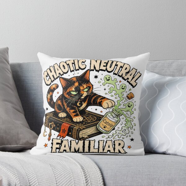 Item preview, Chaotic Neutral Cat Familiar Spooky Witchy RPG Gamer designed and sold by chattsuede.